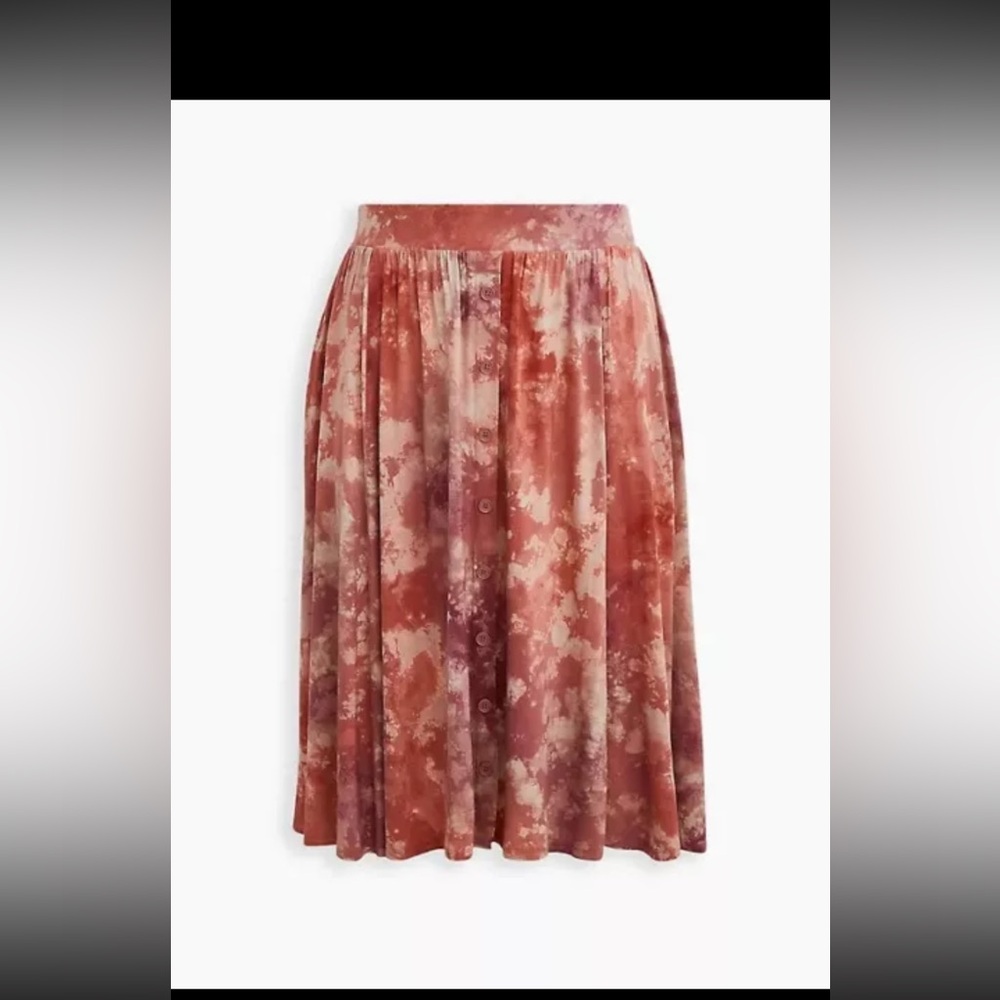 Torrid tigerdye super soft button front midi skirt